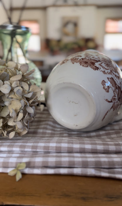 Brown Floral Pitcher