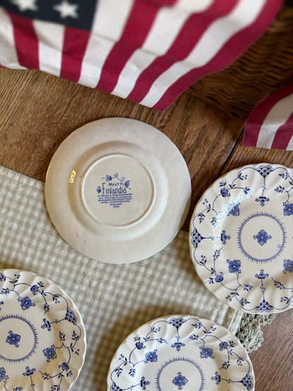 Blue Floral Myott Finlandia Salad Plate made in England (3 left)