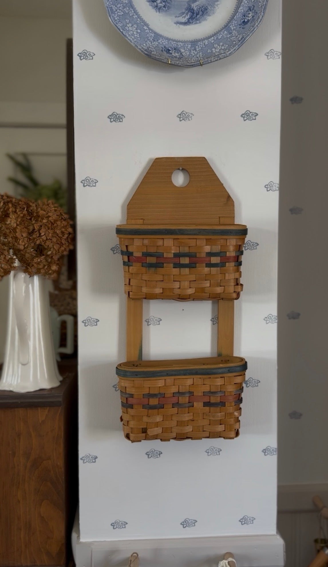 Wall Hanging Double Basket Organizer