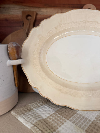 Old Staffordshire Cream-Colored Platter made in England