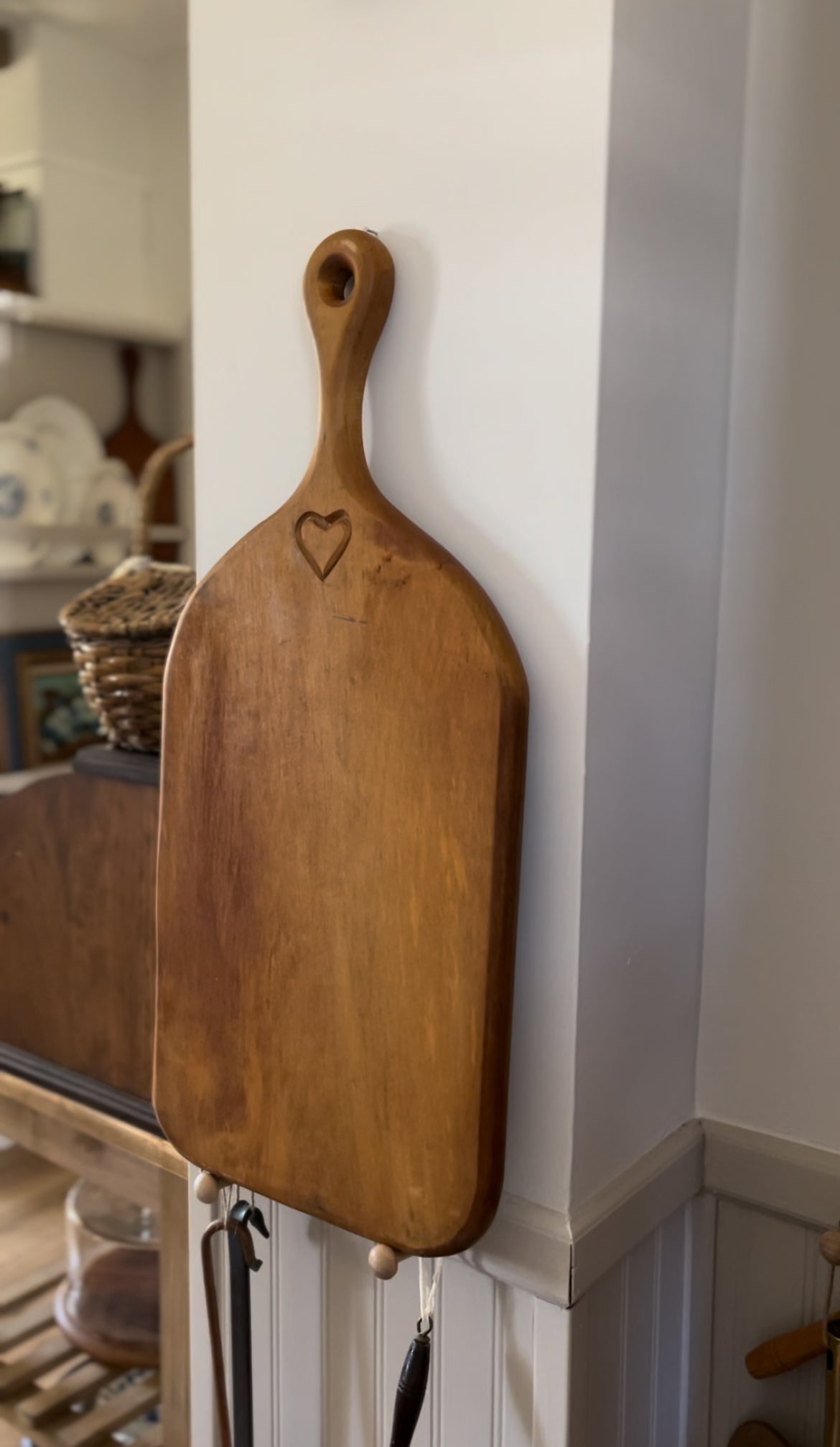 Large Solid Wood Cutting Board with Heart Carving by Foodworks