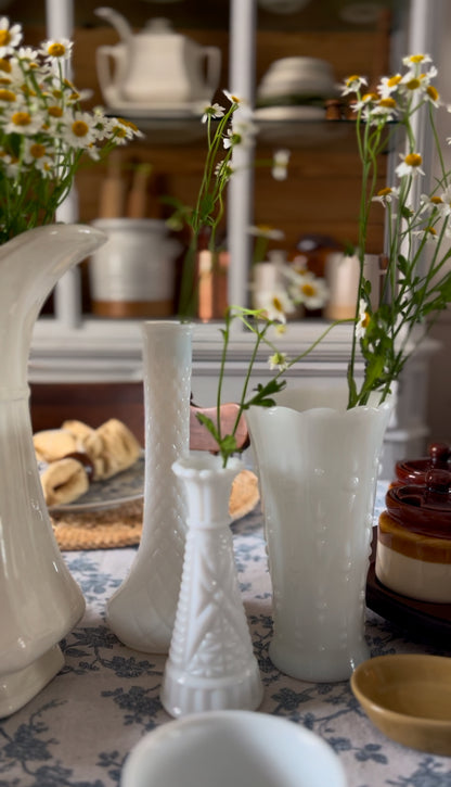 Anchor Hocking Milk Glass Bud Vases (choose from assorted sizes and styles)