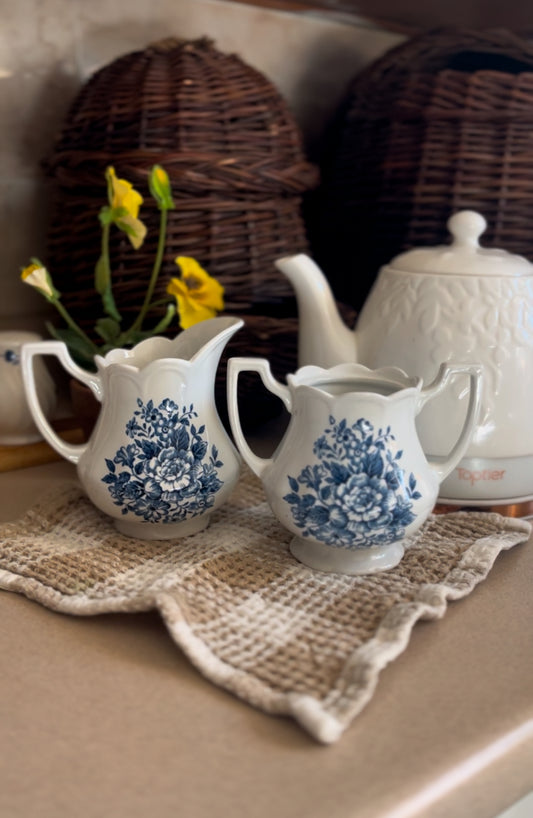 Royal Staffordshire Avondale Ironstone Sugar Bowl and Creamer Set made in England