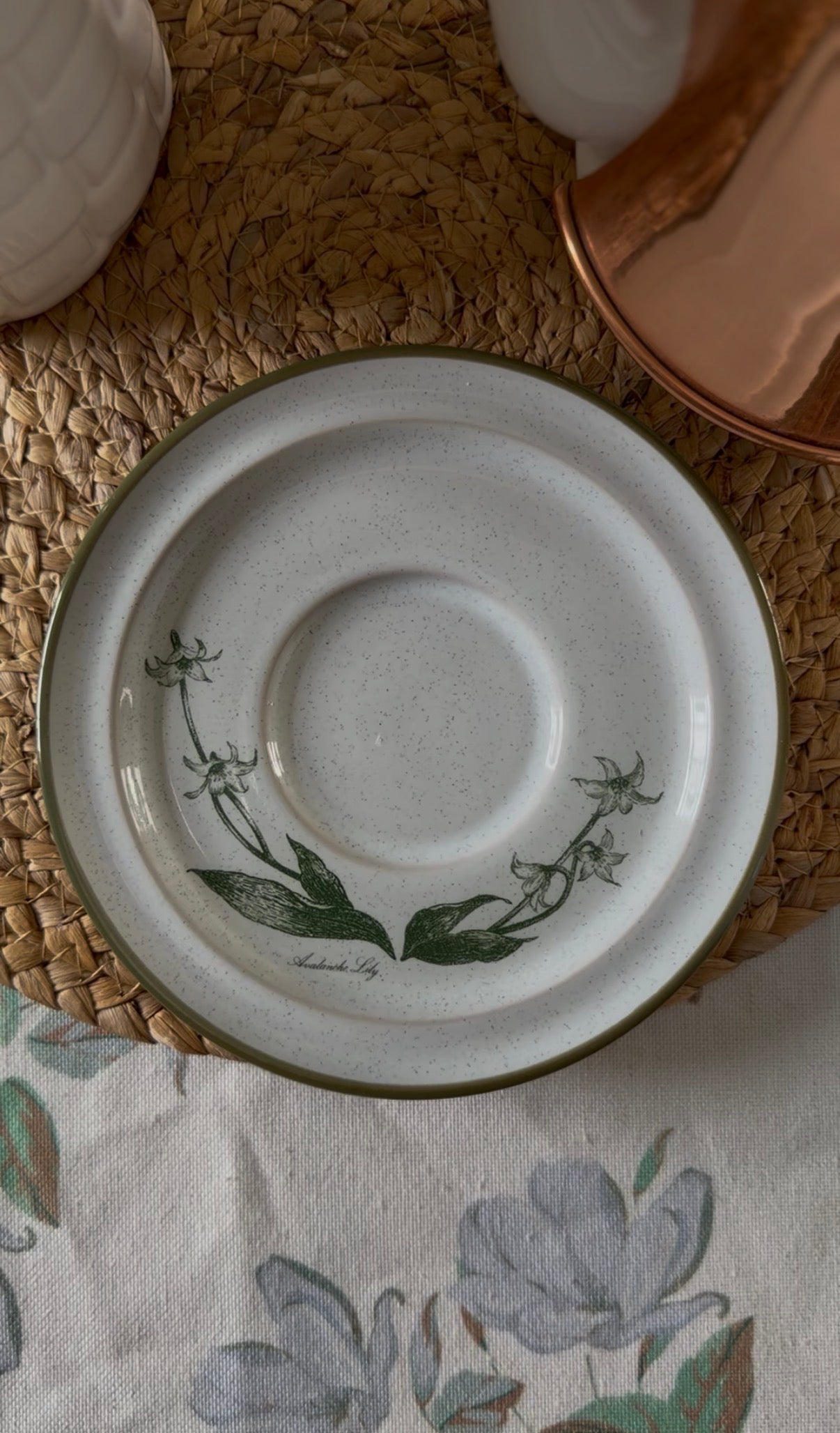 Noritake Stoneware Lily Teacups and Saucers (2 left)