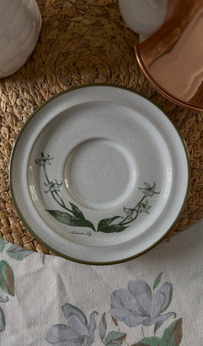 Noritake Stoneware Lily Teacups and Saucers (2 left)