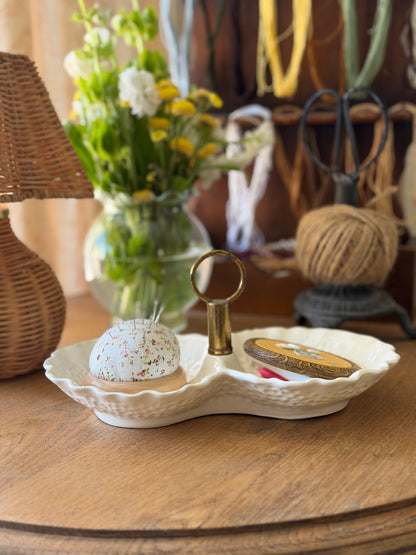 Stangl White Cabbageware Trinket Dish