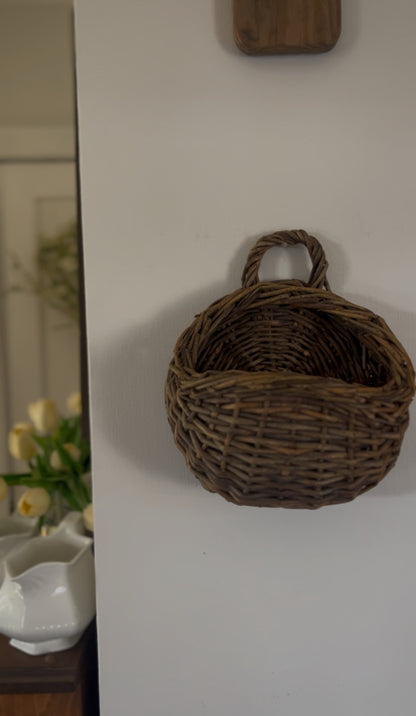 Small Woven Stick Hanging Basket