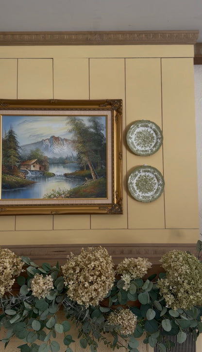 Spring Landscape Oil Painting in a Ornate Gold-painted Wooden Frame