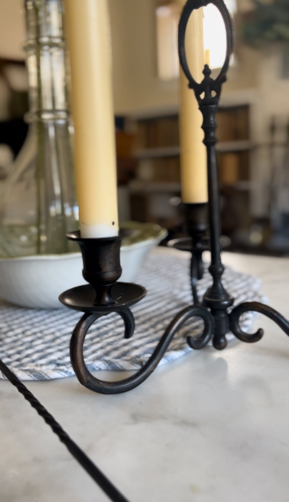 Black Tabletop Candelabra (candles not included)