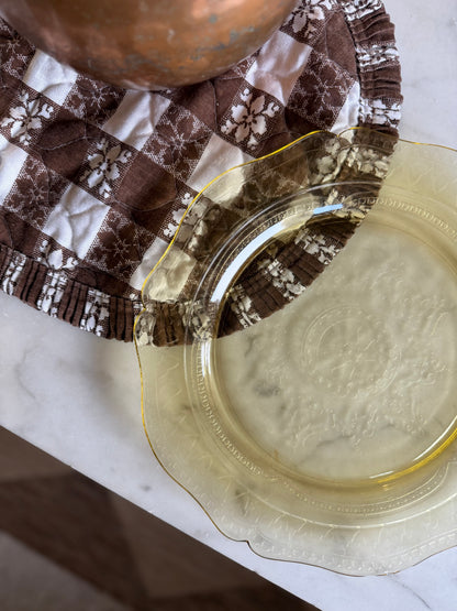 Vintage Amber Depression Glass Dinner Plate