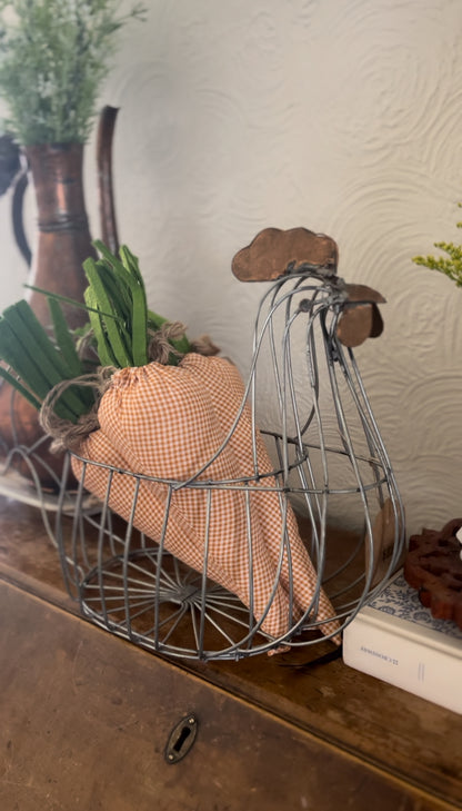 Rooster Egg Basket (fabric carrots included)