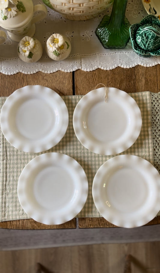 Hazel Atlas Ripple Crinoline set of 4 Salad Plates