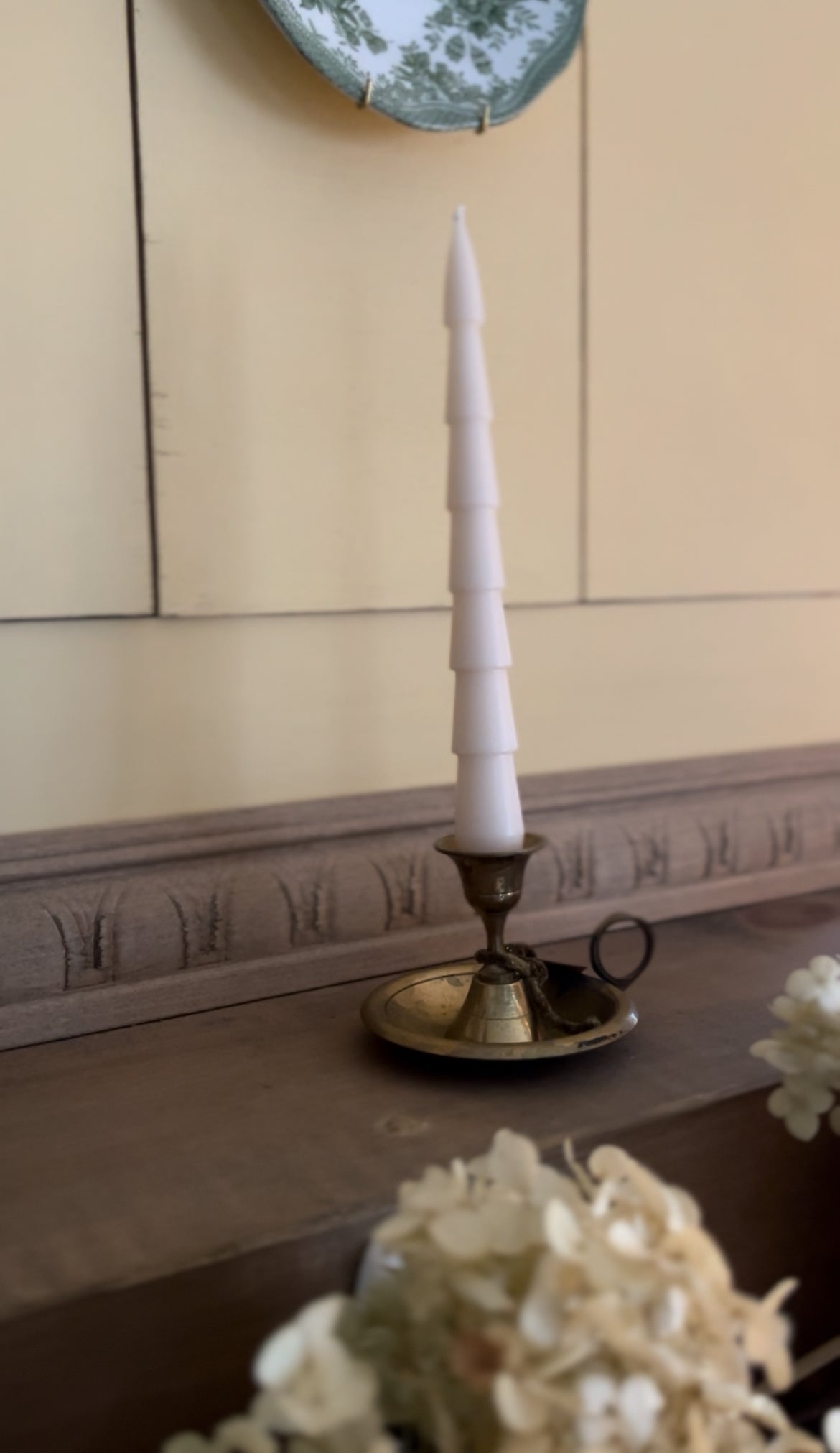 Brass Candle Holder with Tree Candle