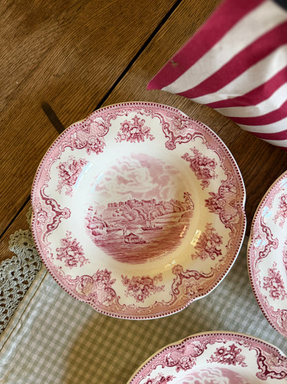 Red Floral Windsor in 1792 Johnson Bros Bowls made in England (3 left)