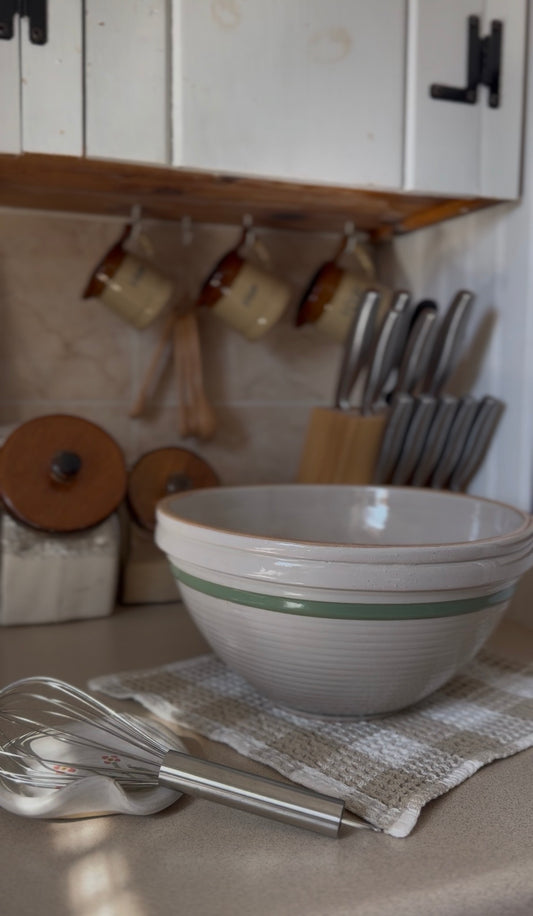 Green Striped Mixing Bowl