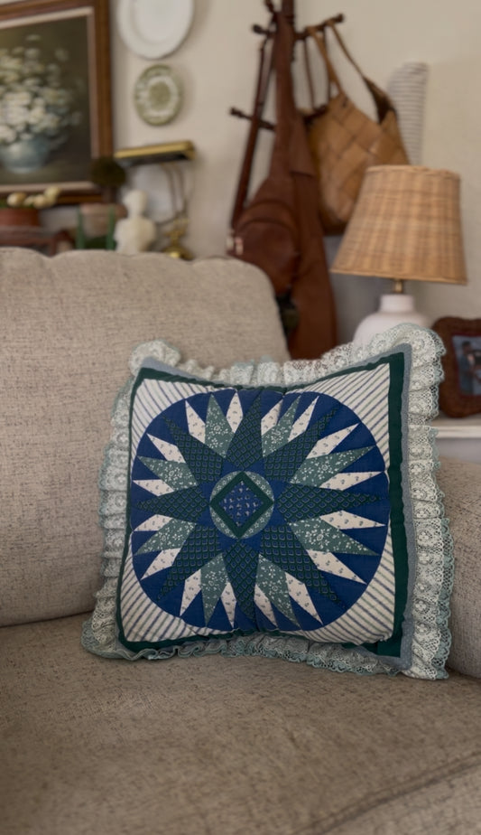 Blue & Green Quilt Pillowcase