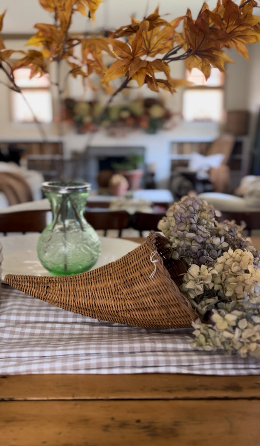 Vintage Wicker Cornucopia
