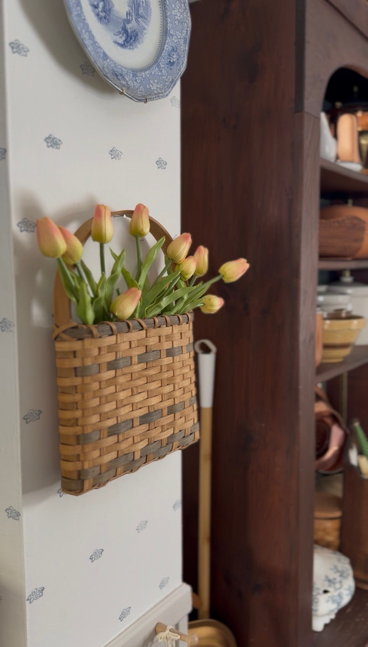 Hanging Door Basket with Tulips
