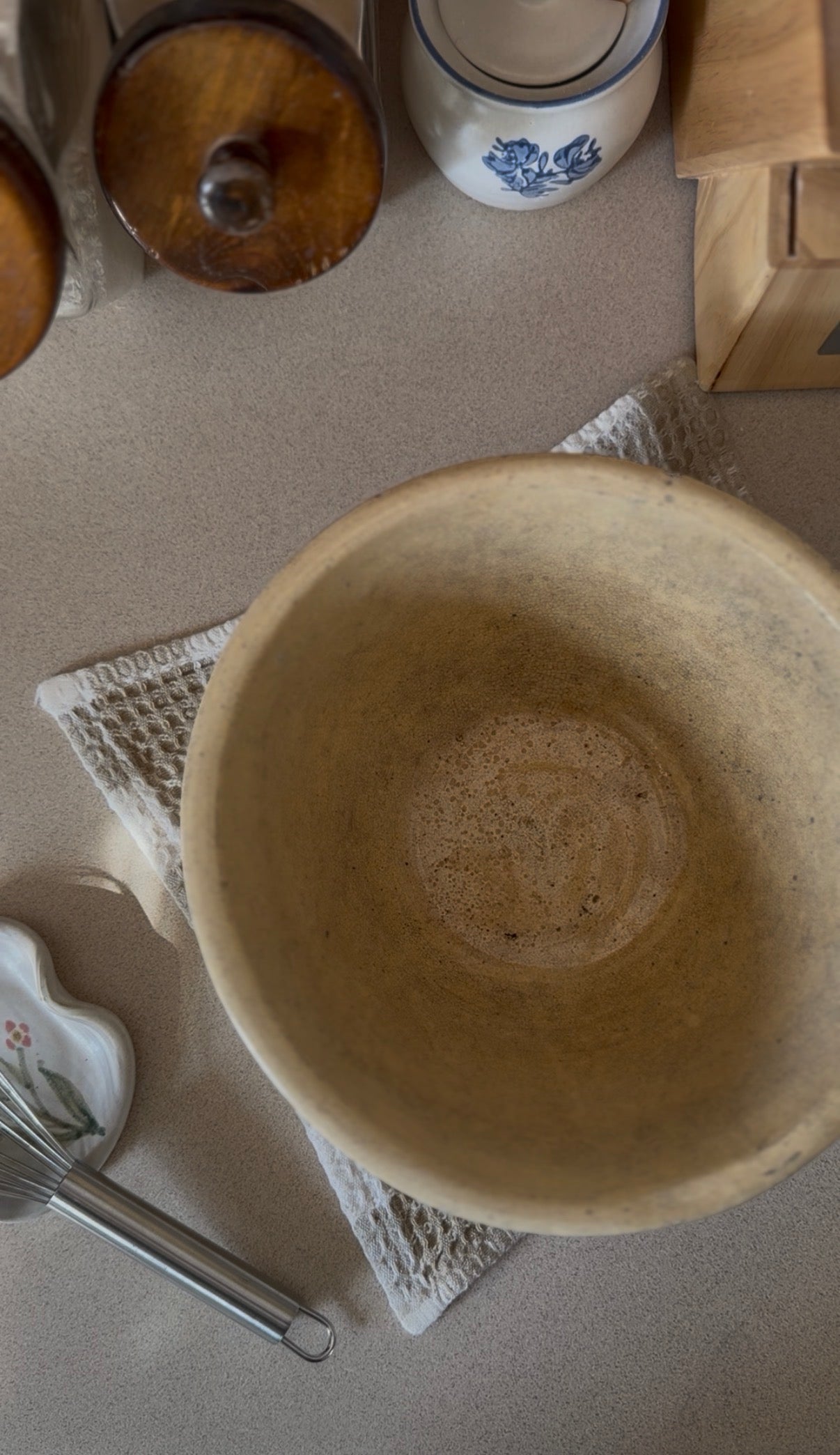 Antique Striped Stoneware Bowl