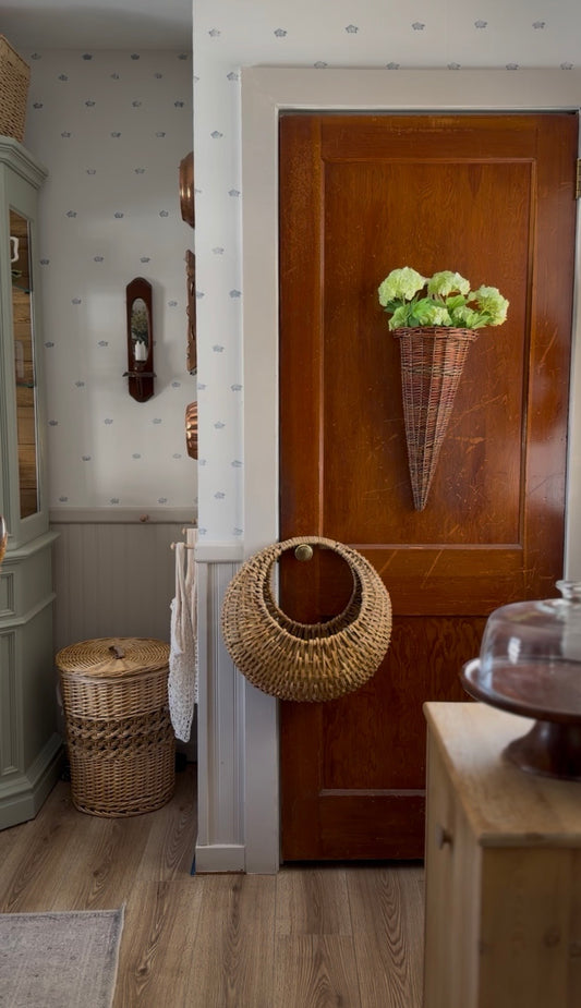 Large Light Wicker Hanging Basket