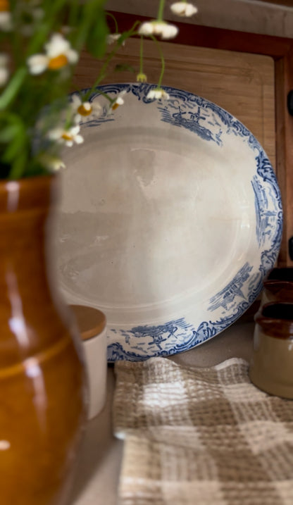 "Old Dutch" Blue and White Transferware Ironstone Platter made in England