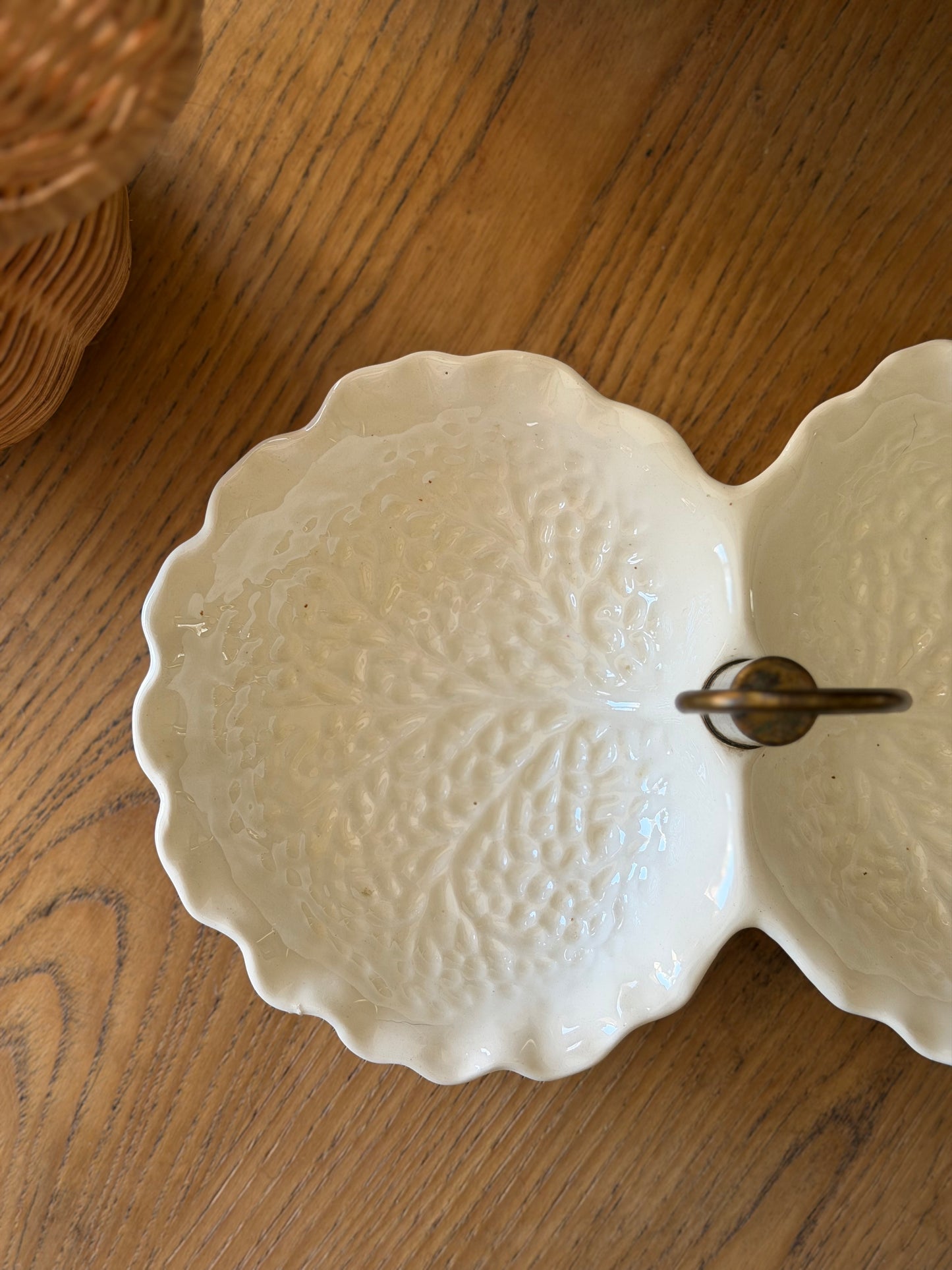 Stangl White Cabbageware Trinket Dish