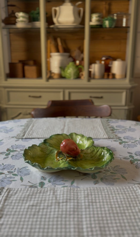 Lettuce Vegetable Divided Serving Plate made in Italy
