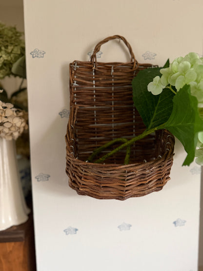 Wicker Wall Pocket Basket (flowers not included)