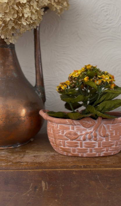 Terracotta Basket Planter (flowers not included)