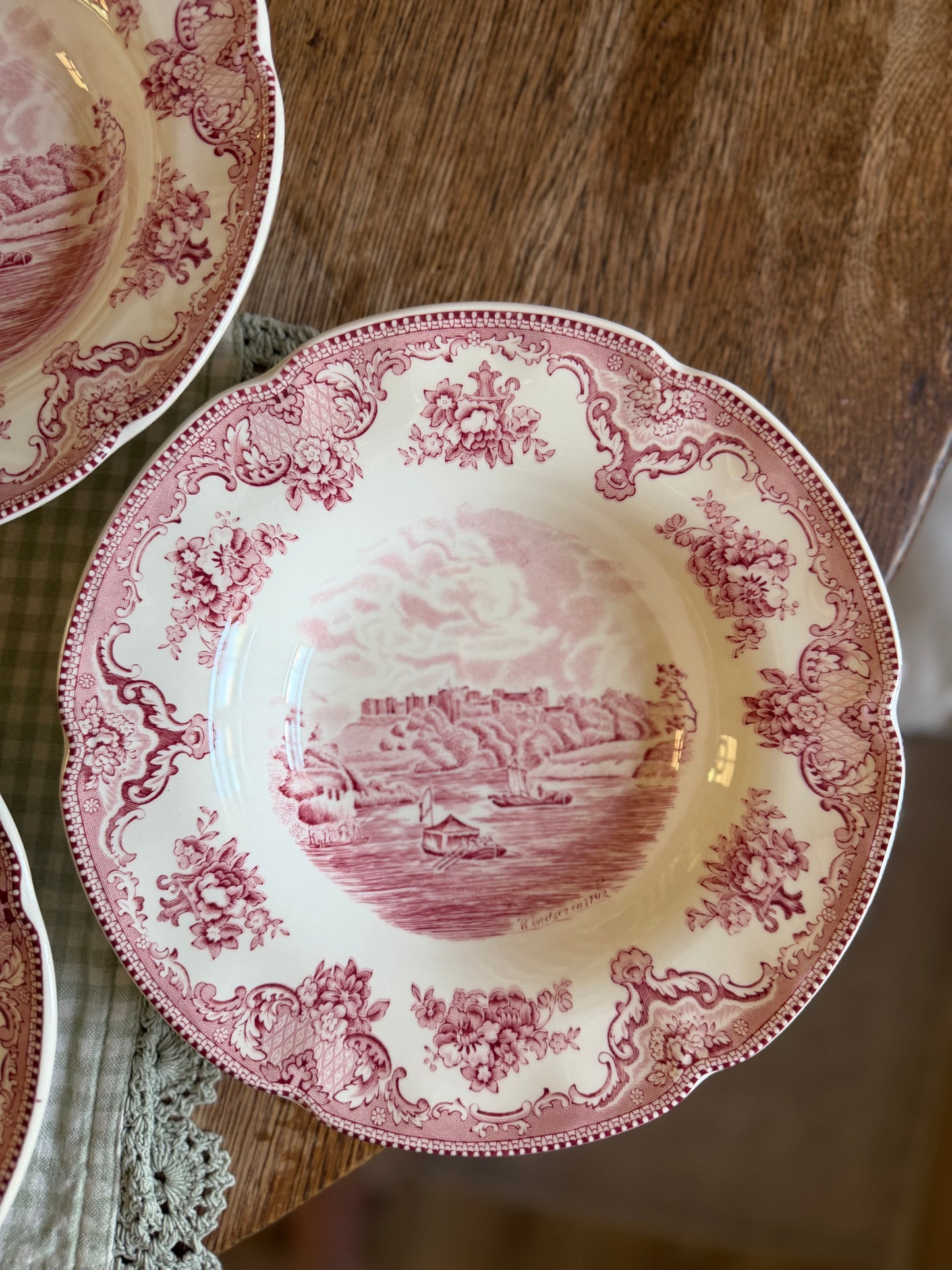 Red Floral Windsor in 1792 Johnson Bros Bowls made in England (3 left)