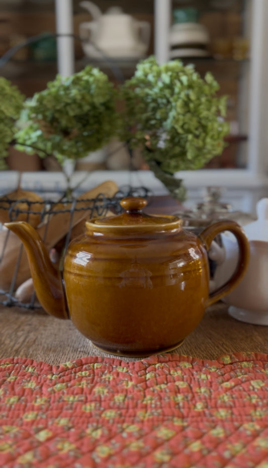 Warm Caramel Colored Ceramic Teapot
