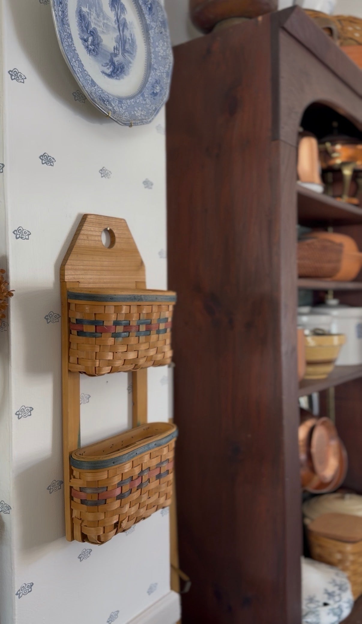 Wall Hanging Double Basket Organizer