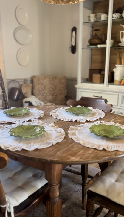 Set of Four Round Ruffled Placemats (plates not included)
