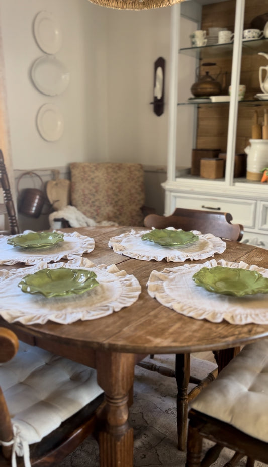 Set of Four Round Ruffled Placemats (plates not included)