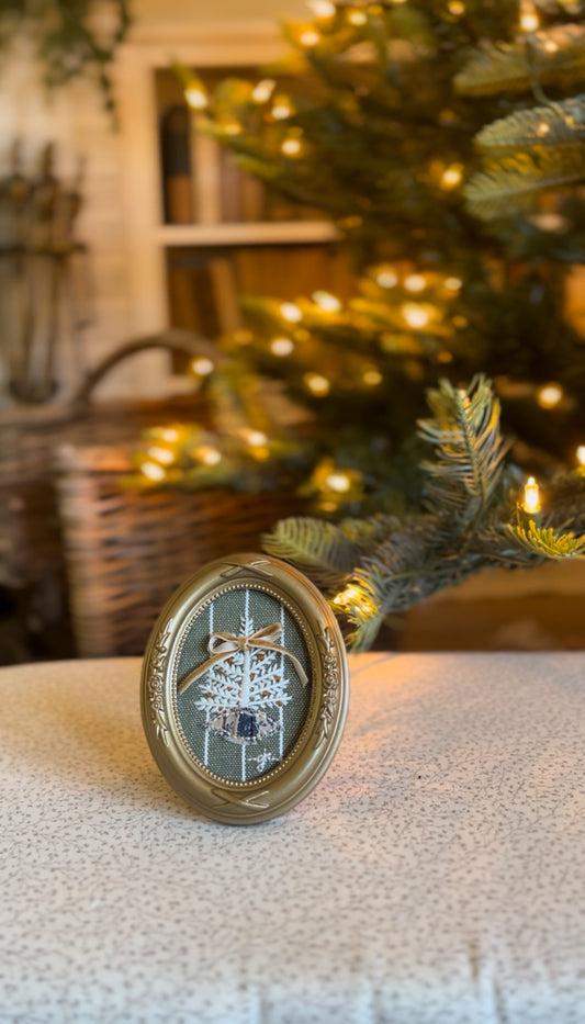 Small White Christmas Tree Embroidery Frame