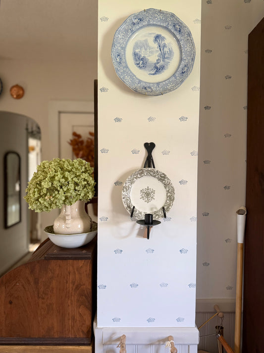 Wrought Iron Plate Sconce (comes with vintage plate made in England)