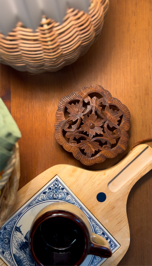 Carved Wooden Trivet