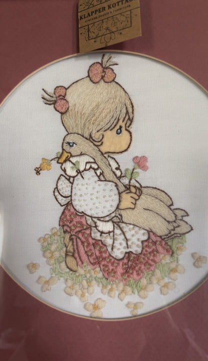 Framed and Matted Felt Precious Moments Embroidery