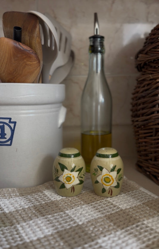 Stangl Pottery Salt and Pepper Shakers in the "Star Flower" Pattern