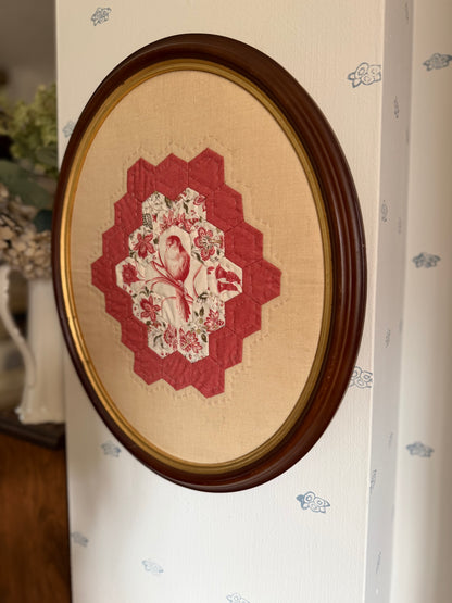 Quilted Bird Art in a Frame
