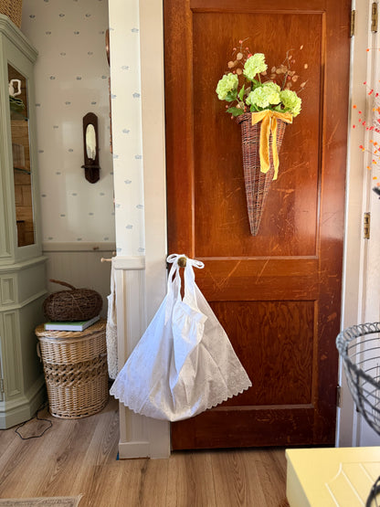 White Eyelet Half Apron