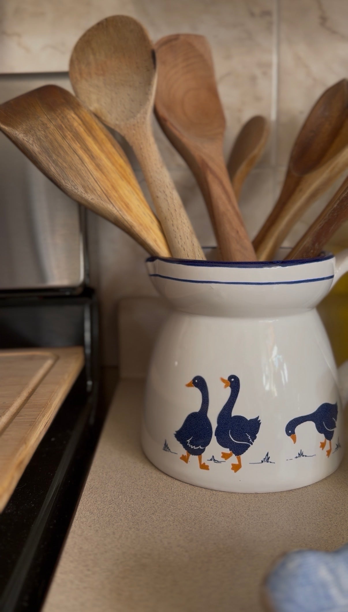 Vintage Rosenthal Netter Blue Geese Ceramic Pitcher (made in Italy)
