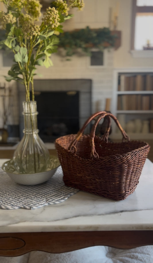 Wicker Double Handled Shopping Basket
