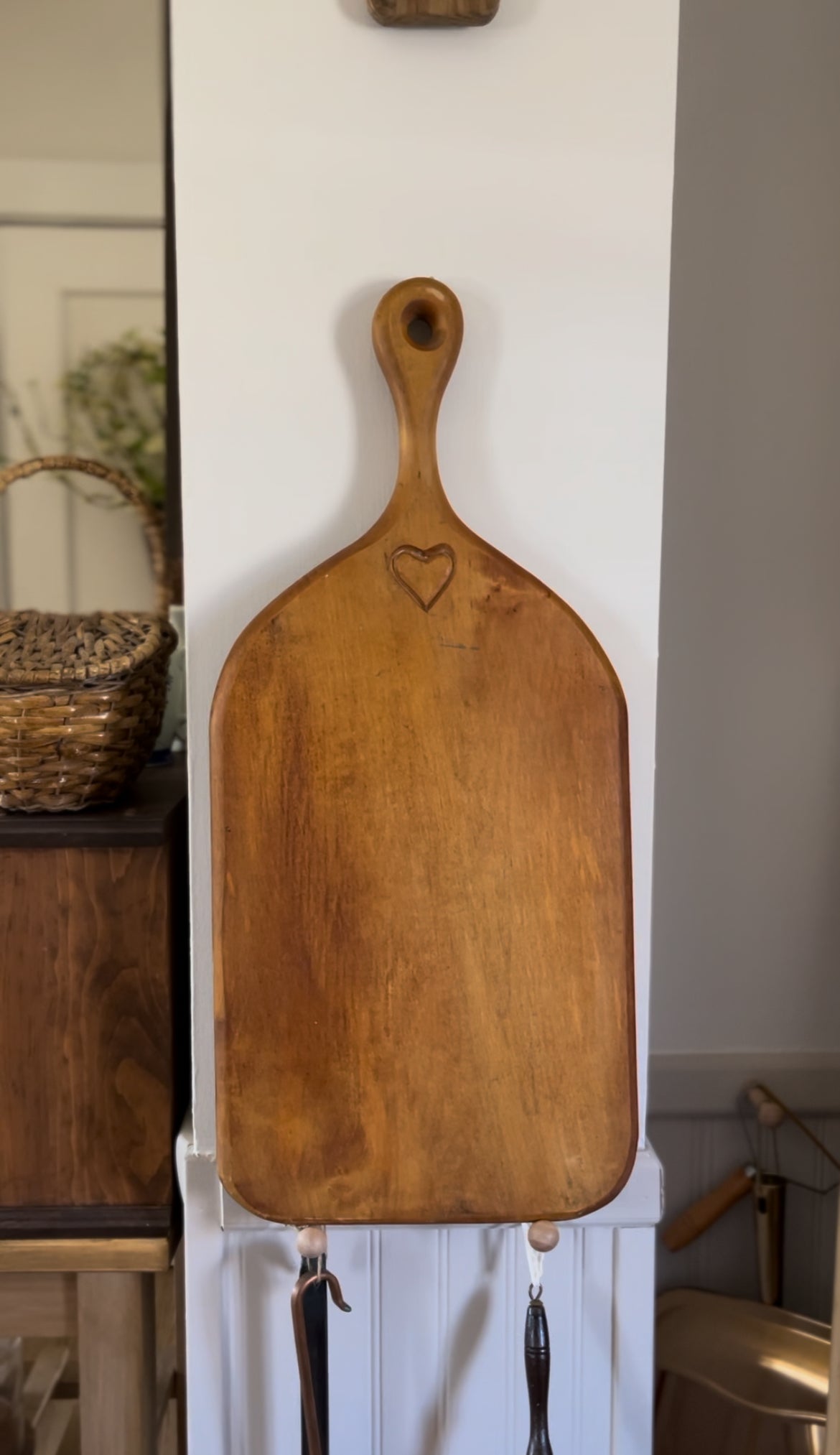 Large Solid Wood Cutting Board with Heart Carving by Foodworks