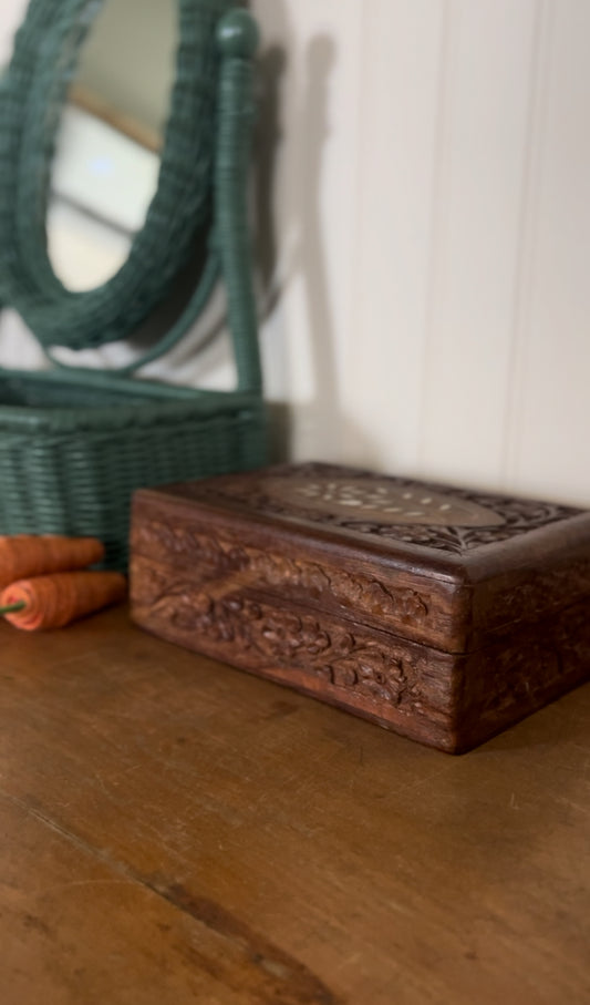 Wooden Carved Jewelry Box