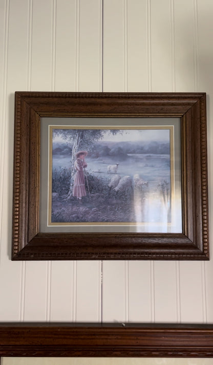 Bettie Felder "thru god's grace" Framed Matted Print of Shepherd Girl