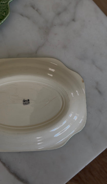 Green Floral Steubenville Ivory Platter