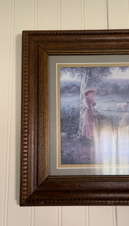 Bettie Felder "thru god's grace" Framed Matted Print of Shepherd Girl