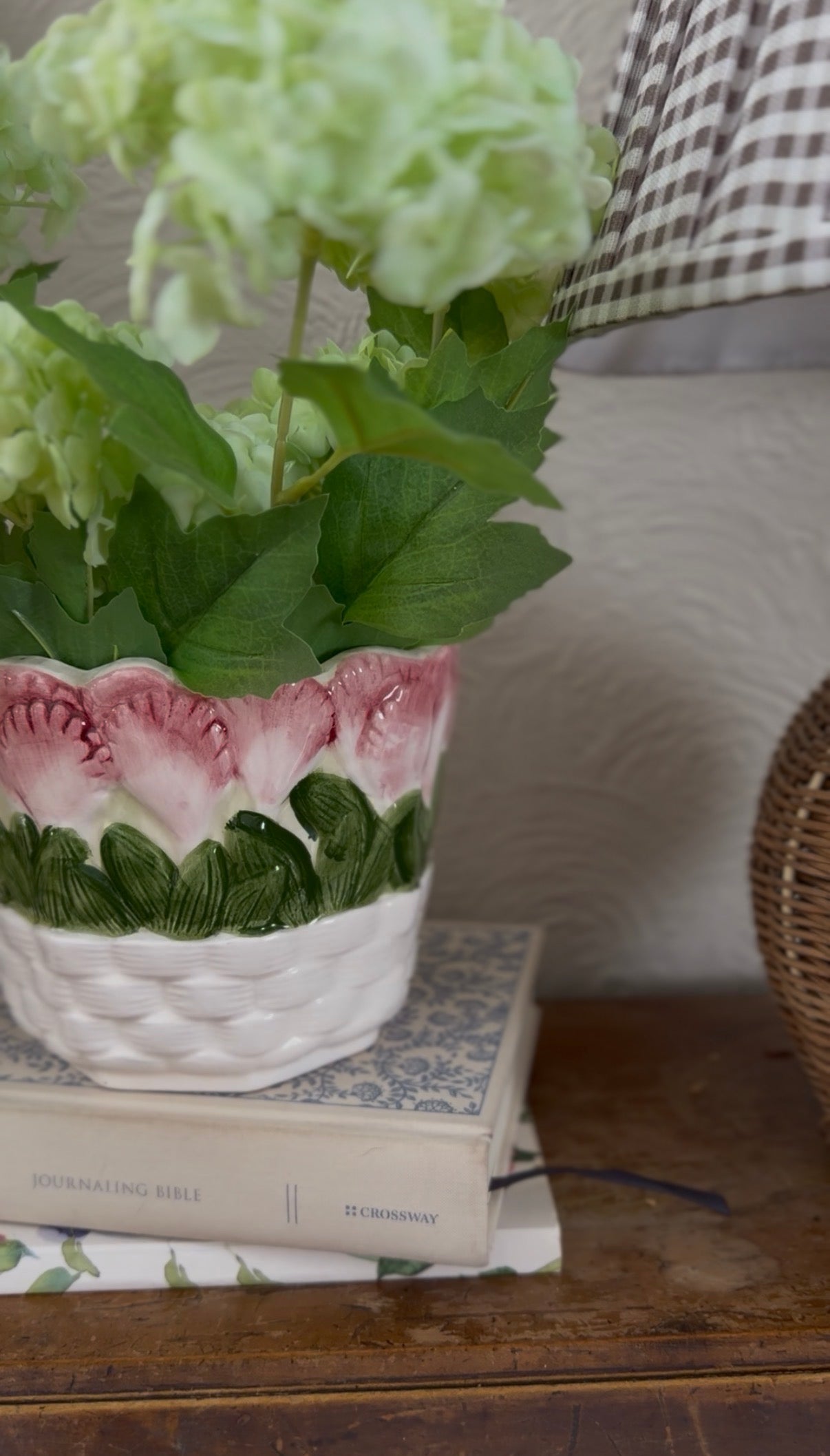 Ceramic Tulip Basket Planter (flowers not included)