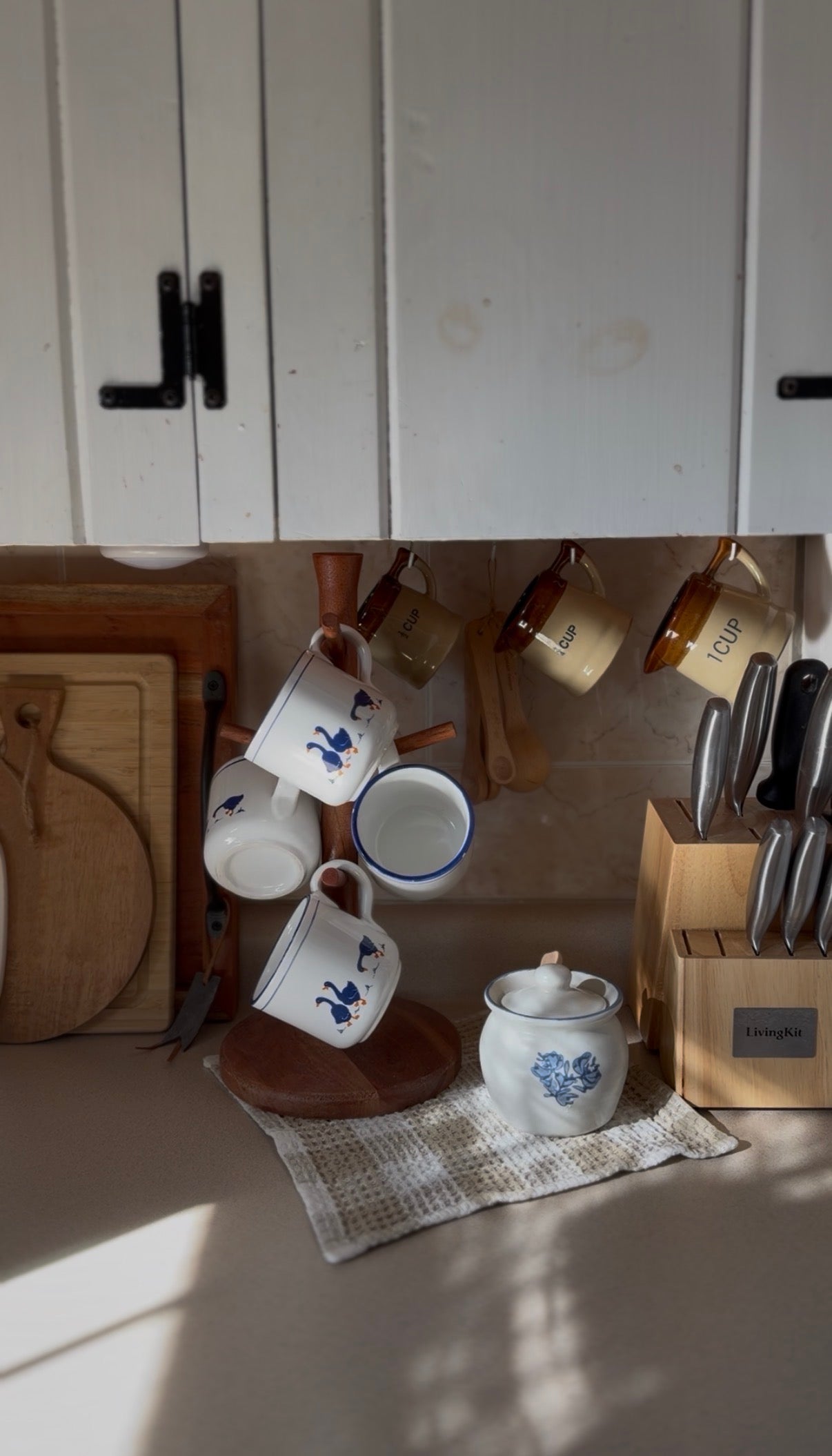 Vintage Rosenthal Netter Blue Geese Ceramic Mugs (set of 4)